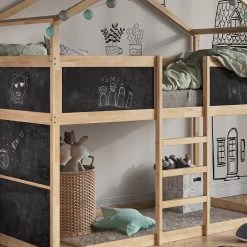 VitaliSpa Kinderstockbett Doppelstockbett Etagenbett Merlin Natur Anthrazit Modern 208x203 Cm Kinderzimmer Rausfallschutz Massivholz Lattenrost -Heimische Küche Geschäft 8600343700 38085 prod 005