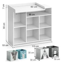 Vicco Wickelkommode Babykommode Wickeltisch Oskar Simple Weiß Kinder-Faltboxen -Heimische Küche Geschäft 8600343700 38114 prod 003