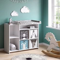 Vicco Wickelkommode Babykommode Wickeltisch Oskar Simple Weiß Kinder-Faltboxen -Heimische Küche Geschäft 8600343700 38114 prod 004