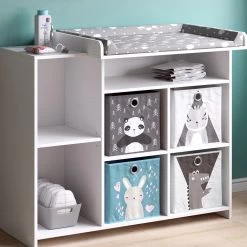 Vicco Wickelkommode Babykommode Wickeltisch Oskar Simple Weiß Kinder-Faltboxen -Heimische Küche Geschäft 8600343700 38114 prod 005