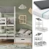 VitaliSpa Spielturmbett Kinderbett Spielbett Tom Weiß Modern 204x218 Cm Massivholz Kinderzimmer Lattenrost Bettleiter Bett Schublade Matratze Abenteuerbett Kletterbett -Heimische Küche Geschäft 8600343700 38126 prod 001