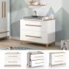 VitaliSpa Wickelkommode Wickeltisch Wickelschrank Malia Weiß Eiche Modern 108x90 Cm Kinderzimmer Möbel Babymöbel Wickelaufsatz Wickelauflage Schublade Wickelkombi -Heimische Küche Geschäft 8600343700 38154 prod 001