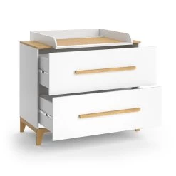 VitaliSpa Wickelkommode Wickeltisch Wickelschrank Malia Weiß Eiche Modern 108x90 Cm Kinderzimmer Möbel Babymöbel Wickelaufsatz Wickelauflage Schublade Wickelkombi -Heimische Küche Geschäft 8600343700 38154 prod 002