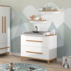 VitaliSpa Wickelkommode Wickeltisch Wickelschrank Malia Weiß Eiche Modern 108x90 Cm Kinderzimmer Möbel Babymöbel Wickelaufsatz Wickelauflage Schublade Wickelkombi -Heimische Küche Geschäft 8600343700 38154 prod 004