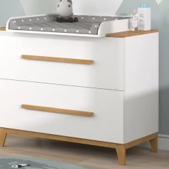 VitaliSpa Wickelkommode Wickeltisch Wickelschrank Malia Weiß Eiche Modern 108x90 Cm Kinderzimmer Möbel Babymöbel Wickelaufsatz Wickelauflage Schublade Wickelkombi -Heimische Küche Geschäft 8600343700 38154 prod 005