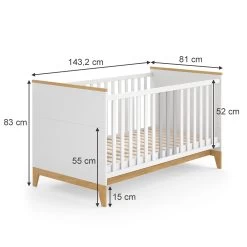 VitaliSpa Kinderbett Babybett Juniorbett Malia Weiß Eiche Matratze Modern 70x140 Cm Kinderzimmer Bett Babyzimmerbett Kindermöbel Babymöbel Schlupfsprossen Lattenrost Rausfallschutz Einzelbett -Heimische Küche Geschäft 8600343700 38274 prod 003