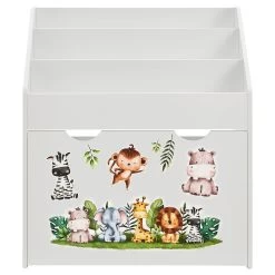 Juskys Kinder Bücherregal 3 Fächer & Spielzeugkiste - Holz Regal Weiß - 63x30x70 Cm - Aufbewahrung -Heimische Küche Geschäft 8600348200 19645 prod 006