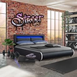 Juskys Polsterbett Murcia 140 X 200 Cm - Schwarz -Heimische Küche Geschäft 8600348200 49928453 prod 002