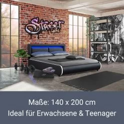 Juskys Polsterbett Murcia 140 X 200 Cm - Schwarz -Heimische Küche Geschäft 8600348200 49928453 prod 003