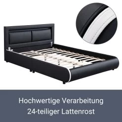 Juskys Polsterbett Murcia 140 X 200 Cm - Schwarz -Heimische Küche Geschäft 8600348200 49928453 prod 004