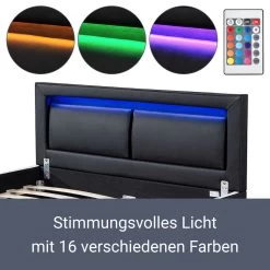 Juskys Polsterbett Murcia 140 X 200 Cm - Schwarz -Heimische Küche Geschäft 8600348200 49928453 prod 006