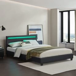 Juskys Polsterbett Paris 140 X 200 Cm Einzelbett In Schwarz Mit Kaltschaummatratze -Heimische Küche Geschäft 8600348200 52848317 prod 002