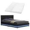 Juskys Polsterbett Toulouse 140x200 Cm Mit Matratze, Lattenrost, Kopfteil, LED & Stauraum In Schwarz -Heimische Küche Geschäft 8600348200 54998534 prod 001