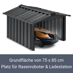 Juskys Mähroboter Garage Mit Satteldach | Rasenmäher Dach Carport Aus Metall | 86 × 98 × 63 Cm -Heimische Küche Geschäft 8600348200 65251997 prod 004