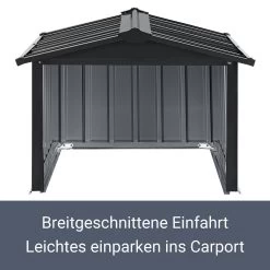 Juskys Mähroboter Garage Mit Satteldach | Rasenmäher Dach Carport Aus Metall | 86 × 98 × 63 Cm -Heimische Küche Geschäft 8600348200 65251997 prod 006