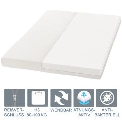 Juskys Kaltschaummatratze 90 X 200 Cm – Härtegrad H3 - 16 Cm Hohe Matratze Aus PU Kaltschaum