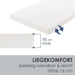 Juskys Kaltschaummatratze 90 X 200 Cm – Härtegrad H3 - 16 Cm Hohe Matratze Aus PU Kaltschaum -Heimische Küche Geschäft 8600348200 70544501 prod 004