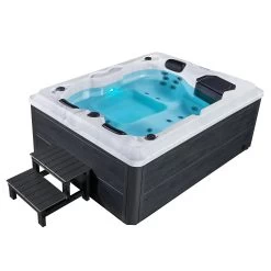 Artsauna Outdoor Whirlpool Oasis - Massagedüsen, LED-Beleuchtung, Filter, Abdeckung & Heizung