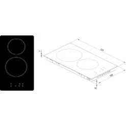 KF-GK-2F Einbaukochfeld 2er Glaskeramik Kochfeld Autark Doppelkochfeld -Heimische Küche Geschäft 8600349300 1843 prod 005
