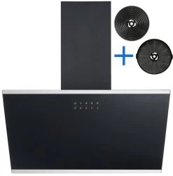 Umluftset PKM S23-60 ABPY Dunstabzugshaube Schwarz Glas 60cm + CF155