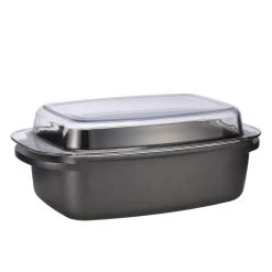 HI Alu Guss Bräter Schmor Topf Pfanne Kasserolle Deckel = Auflaufform Antihaft 6 L