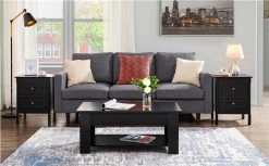 Yaheetech 2er Set Nachttische Nachtschrank Kommode, Mit 2 Schubladen, Beistelltisch, Sofatisch, 55 Cm Hoch, Schwarz -Heimische Küche Geschäft 8600357600 A384 384 prod 002