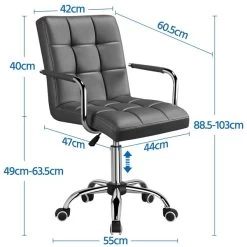 Yaheetech Bürostuhl Kunstleder Schreibtischstuhl Drehstuhl Höhenverstellbar Chefsessel Mit Laufrollen Bürosessel Mit Armlehnen -Heimische Küche Geschäft 8600357600 A657 657 prod 003