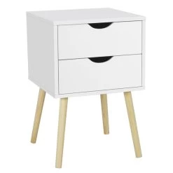 Yaheetech Nachttisch Nachtkommode Nachtschrank 2 Schubladen Beistelltisch Sofatisch Mit Beinen, 40 X 40 X 61 Cm -Heimische Küche Geschäft 8600357600 A825 825 prod 001 1