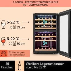 Vinsider 35D Einbau-Weinkühlschrank 128 Liter 41 Weinflaschen 2 Zonen -Heimische Küche Geschäft 8600359300 9431 prod 003