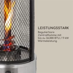 Goldflame Deluxe Terrassenheizstrahler 36.000BTU/11kW Temperglas Mobil Edelstahl Schwarz -Heimische Küche Geschäft 8600359300 9620 prod 003