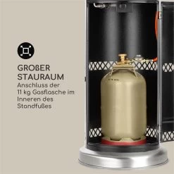 Goldflame Deluxe Terrassenheizstrahler 36.000BTU/11kW Temperglas Mobil Edelstahl Schwarz -Heimische Küche Geschäft 8600359300 9620 prod 006