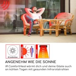 Venice Heat Terrassenheizstrahler 800/1000/1800W Fernbedienung Schwarz -Heimische Küche Geschäft 8600359300 9634 prod 002