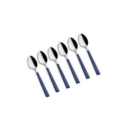 The Mia Teelöffel Teelöffel 6er Set Edelstahl Rostfrei Silber & Blau Beschichtung