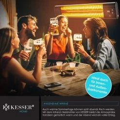 KESSER® Infrarotstrahler Heizstrahler Wärmestrahler Inkl. Schutzhülle Terrassenstrahler Höhenverstellbar Teleskopstativ Wickeltischstrahler Terrassenheizer Quarzstrahler 2500W Mit Fernbedienung -Heimische Küche Geschäft 8600364700 22450 prod 006