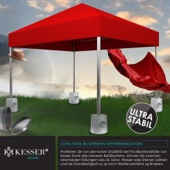KESSER® Pavillonstandfüße 4er Set Pavillon Standfuß Mit Wasser/Sand Befüllbar 22 X 22 X 25cm HDPE Gewichte Zur Stabilisation Für Pavillons Gartenzelte Festzelte Standsicherung Stabil -Heimische Küche Geschäft 8600364700 22961 prod 003