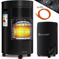 KESSER® Gasheizer Keramik 4200 Watt Gas Heizstrahler Inkl. Gasdruckregler Gasschlauch - Gasheizofen Inkl. Schutzhülle Gasheizgerät, Infrarot Keramikbrenner, Butan- Oder Propangasflaschen