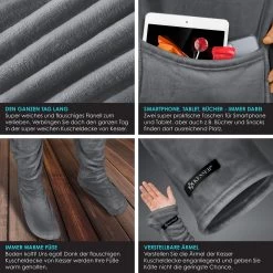 KESSER® Kuscheldecke TV Decke Mit Ärmeln & Fußtasche Ärmeldecke Extra Weich Ärmeldecke Flauschige Inkl. 2-in-1 Außentasche Tragbare Lounge-Decke Tragbar Ganzkörperdecke Mit Ärmel -Heimische Küche Geschäft 8600364700 24131 prod 003