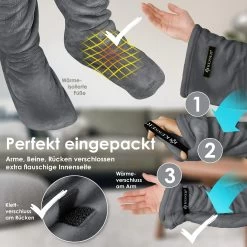 KESSER® Kuscheldecke TV Decke Mit Ärmeln & Fußtasche Ärmeldecke Extra Weich Ärmeldecke Flauschige Inkl. 2-in-1 Außentasche Tragbare Lounge-Decke Tragbar Ganzkörperdecke Mit Ärmel -Heimische Küche Geschäft 8600364700 24131 prod 005