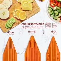 Börner Mandoline V3 Spezial | 7-teiliges Set | 5 Schnittstärken | Als Pommes-Schneider Geeignet | BPA-frei Und Rostfrei | Orange -Heimische Küche Geschäft 8600365100 8747 prod 005