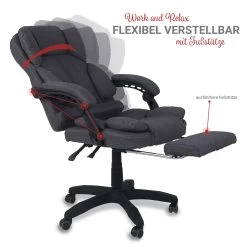 Schreibtischstuhl Bürostuhl Stoff Gamingstuhl Racing Chair Chefsessel Mit Fußstütze -Heimische Küche Geschäft 8600366200 11373 prod 004
