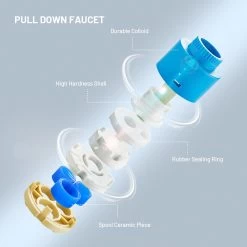 TACKLIFE DAWF01JD, Küchenarmatur, Küchenarmatur Mit Herausziehbarer Edelstahlbrause, Spültischarmatur Mit 3 Sprühmodi, 360° Drehbarer Einhebelmischer Ohne Blei -Heimische Küche Geschäft 8600367000 2475 prod 004